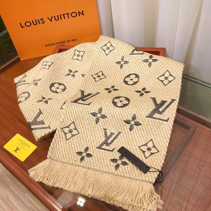 Foulard à pampilles jacquard motif monogramme