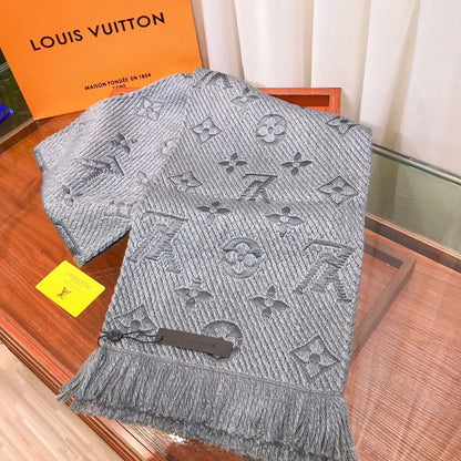Foulard à pampilles jacquard motif monogramme