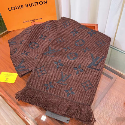 Foulard à pampilles jacquard motif monogramme