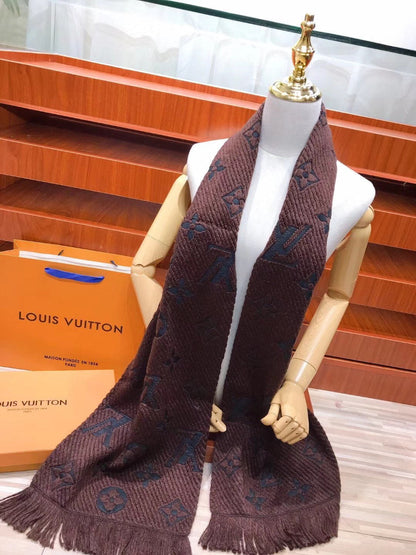Foulard à pampilles jacquard motif monogramme