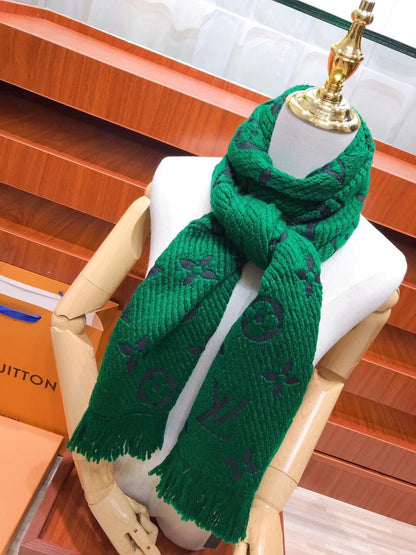 Foulard à pampilles jacquard motif monogramme