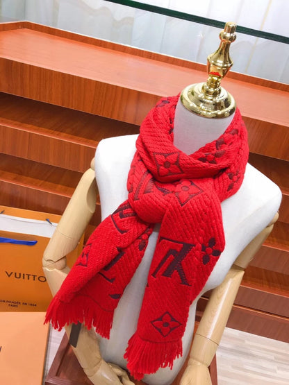 Foulard à pampilles jacquard motif monogramme