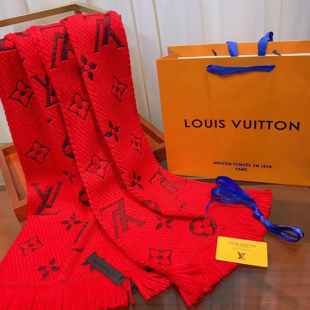 Foulard à pampilles jacquard motif monogramme