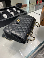 Classic Black Quilted Leather Bag | Black & Gold 🖤