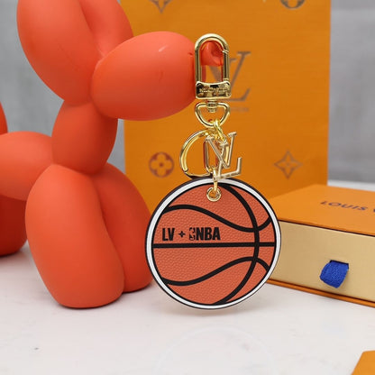 Porte-clés pendentif en cuir de basketball