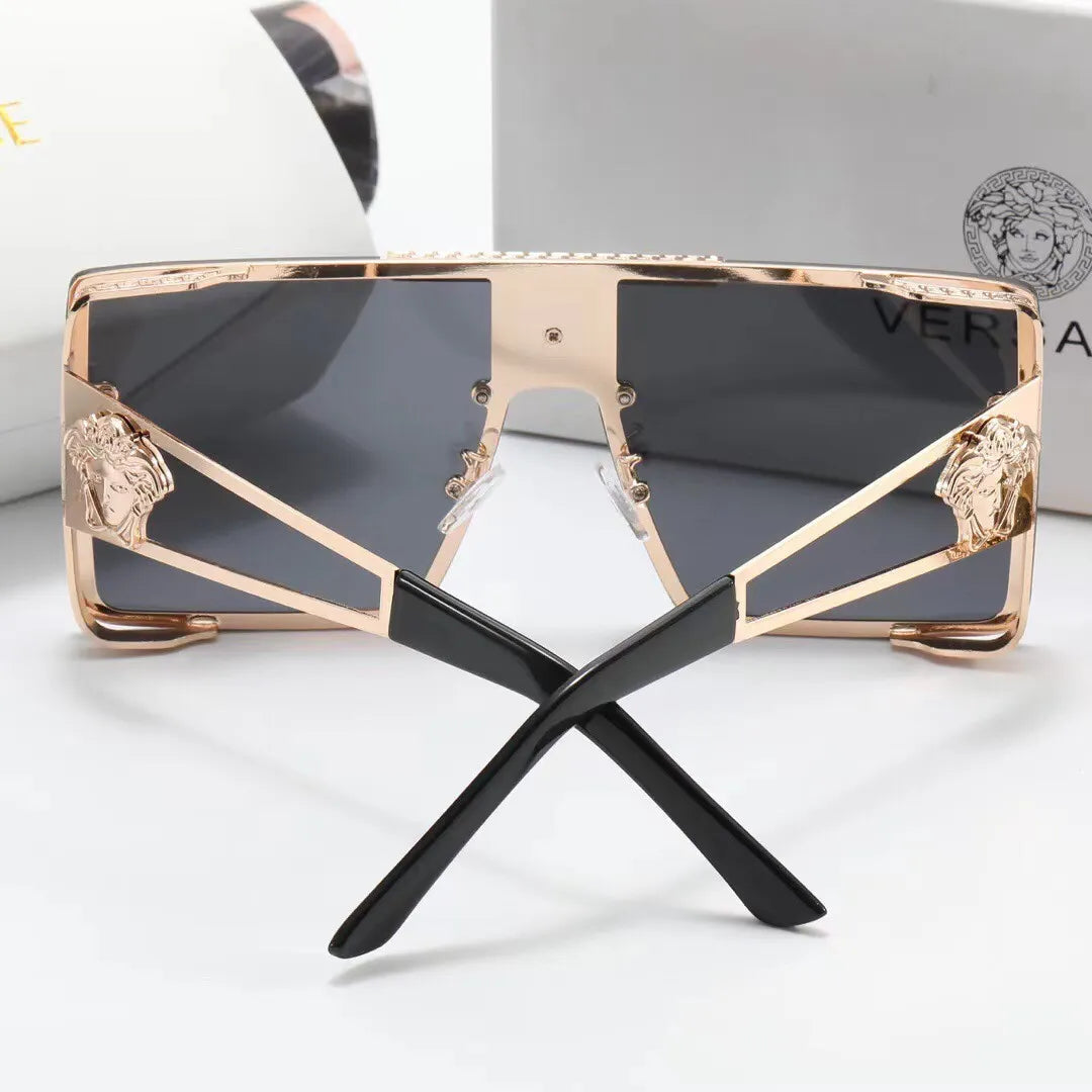 Nouvelles lunettes de soleil carrées HD surdimensionnées en métal tendance 2026
