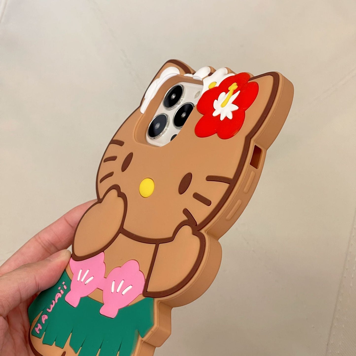 Étui en silicone pour chat mignon d'été