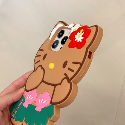 Étui en silicone pour chat mignon d'été