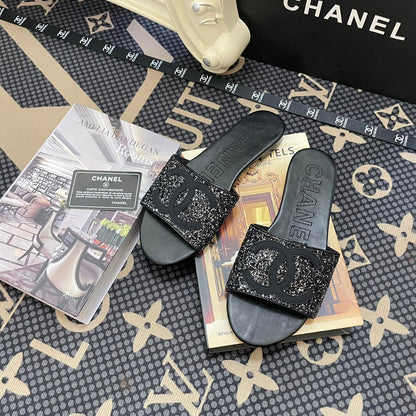 Mules plates à sequins