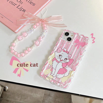 Funda de gato con estampado de ondas rosas