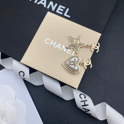 Pendientes de gota con forma de corazón y estrella