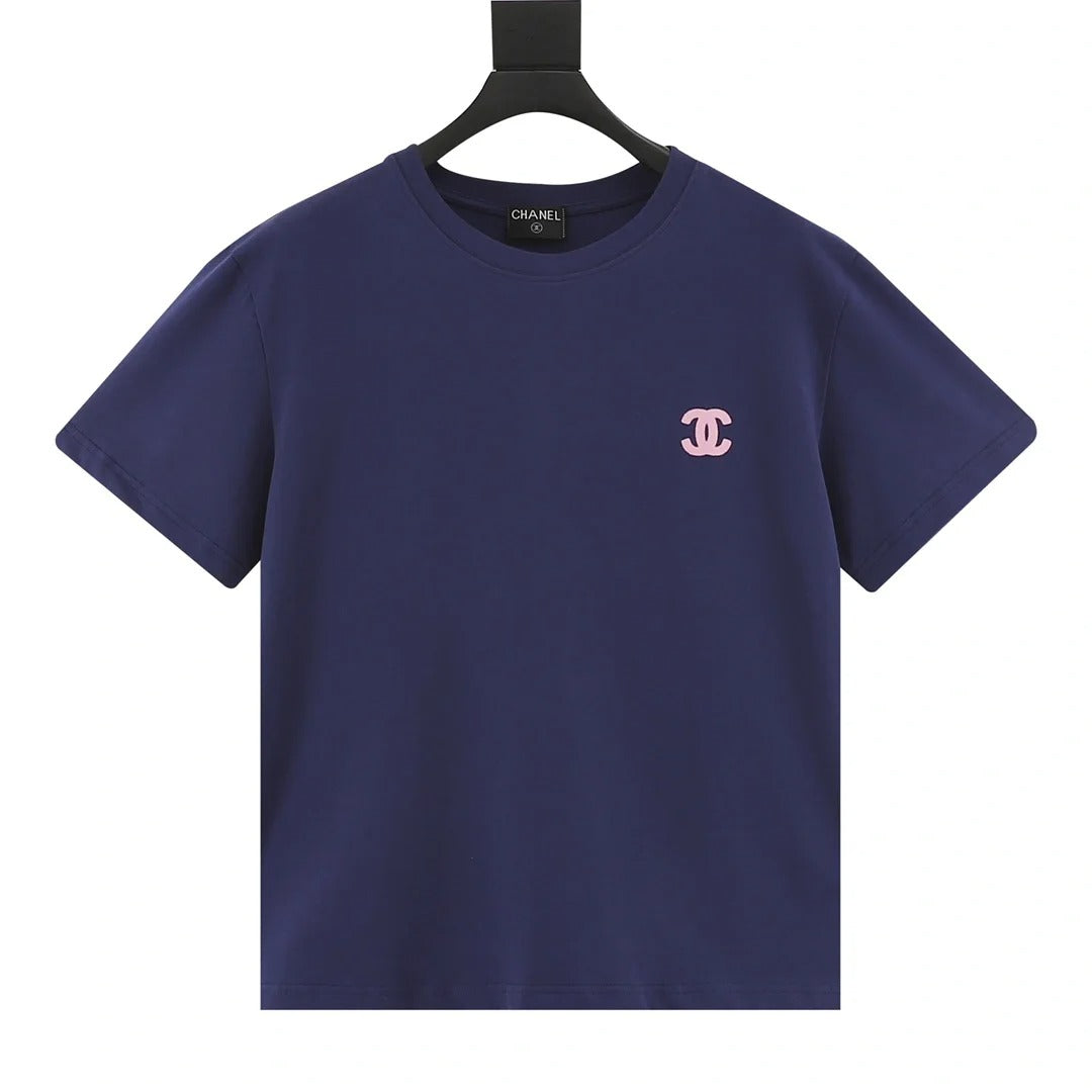 T-shirt rose à manches courtes avec logo imprimé