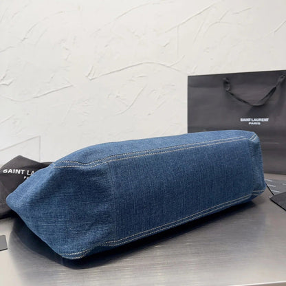 Denim Blue Shopping Bag