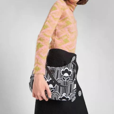 Cleo Series Jacquard Knit Shoulder Bag