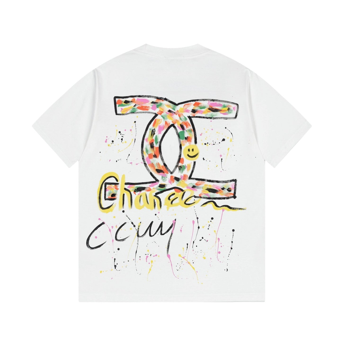T-shirt graffiti coloré fait à la main
