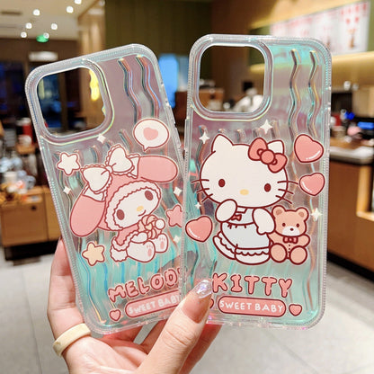 Funda de dibujos animados con patrón de ondas láser