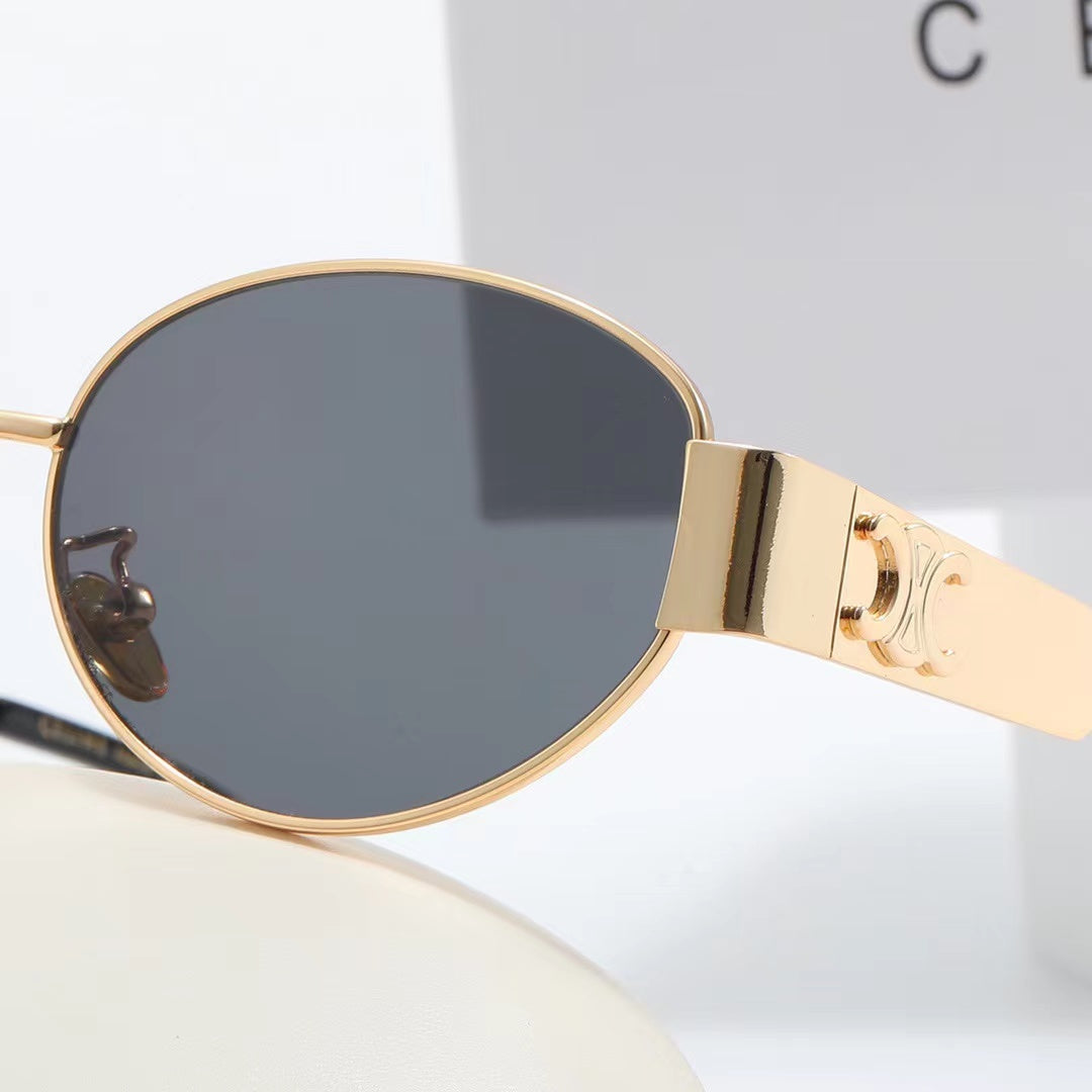 Nouvelles lunettes de soleil rétro en métal