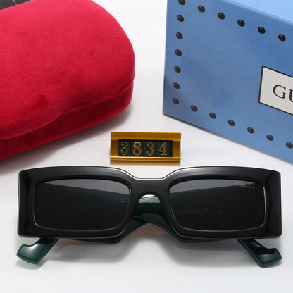 Lunettes de soleil de luxe œil-de-chat à monture carrée