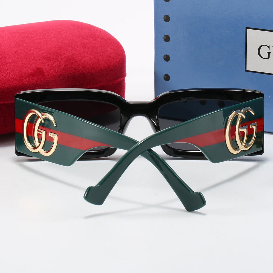 Lunettes de soleil de luxe œil-de-chat à monture carrée