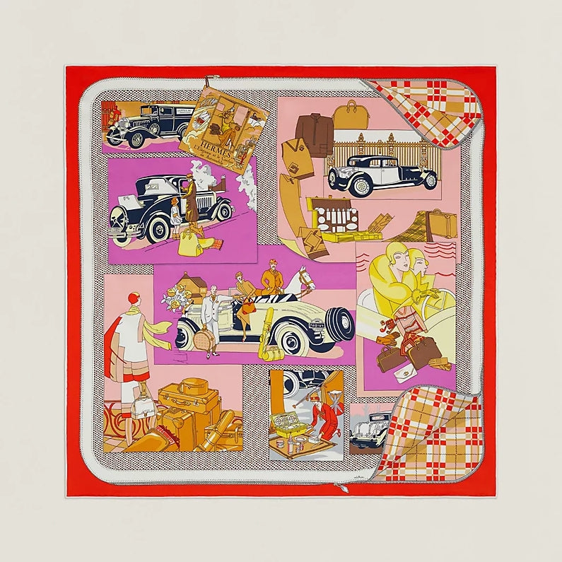 Foulard en Soie Carré 70 "Confort en Automobile"