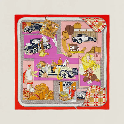 Foulard en Soie Carré 70 "Confort en Automobile"