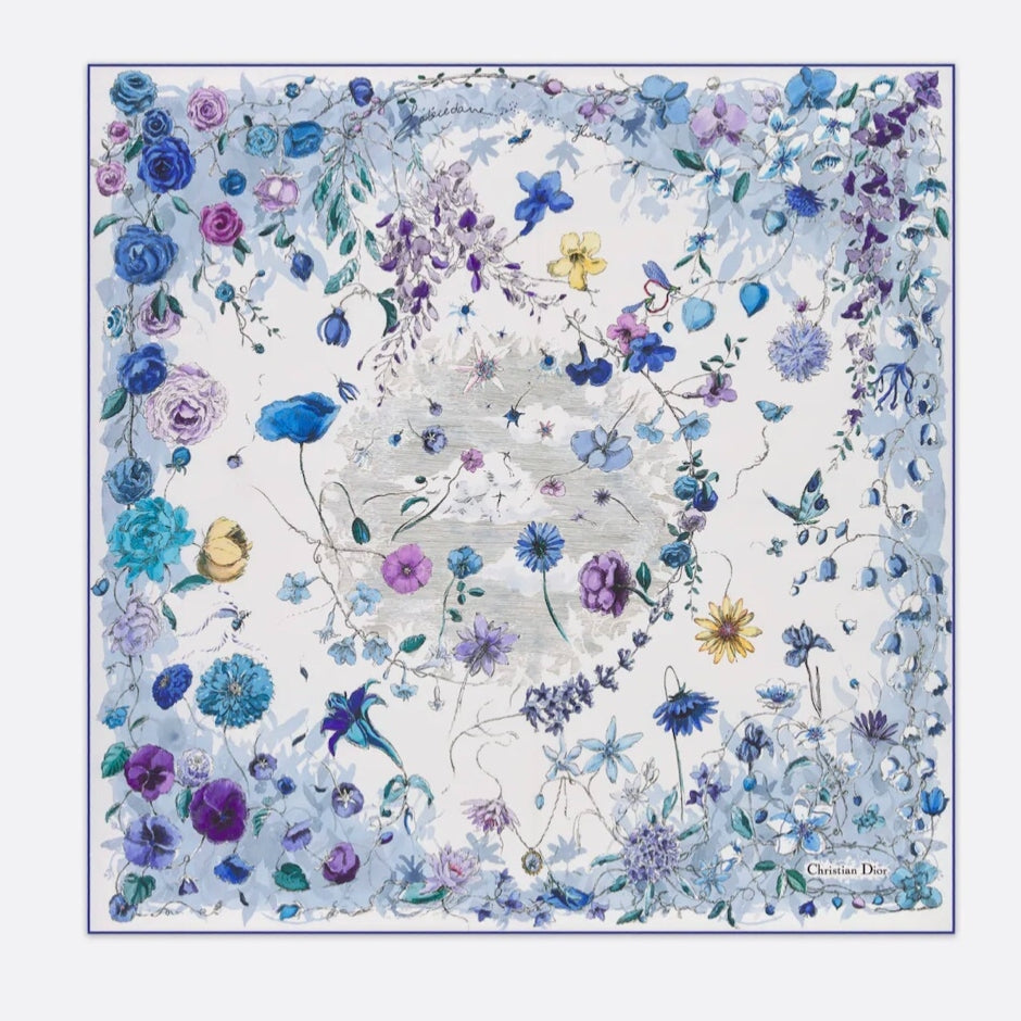 Foulard en soie Élégant Monde Floral 90