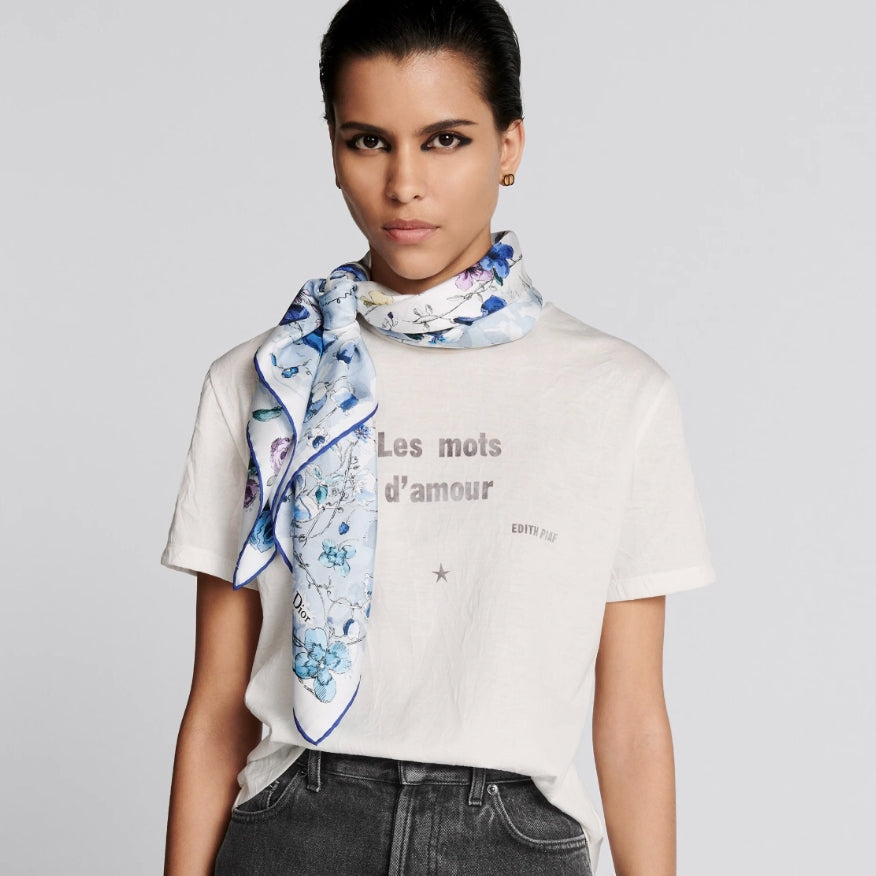 Foulard en soie Élégant Monde Floral 90