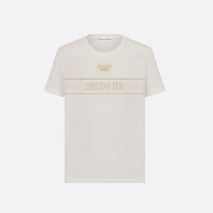 T-shirt papillon brodé logo doré