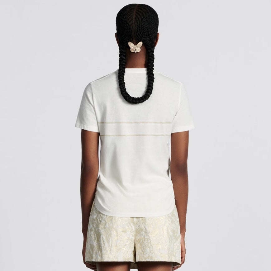 T-shirt papillon brodé logo doré