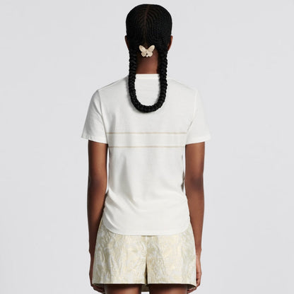 T-shirt papillon brodé logo doré