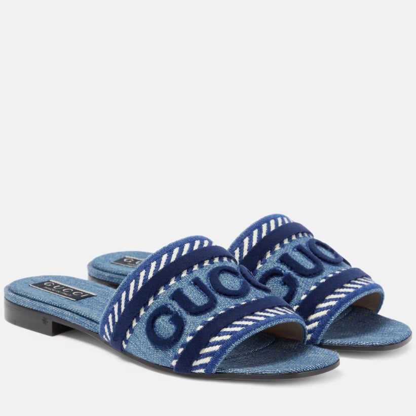 Pantuflas Planas de Jean con Letras