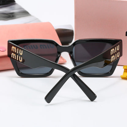 Lunettes de soleil universelles de luxe à monture carrée