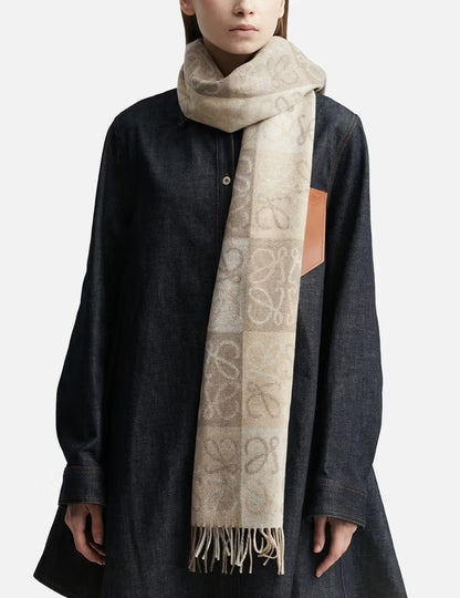 Écharpe Anagramme Damier Bicolore
