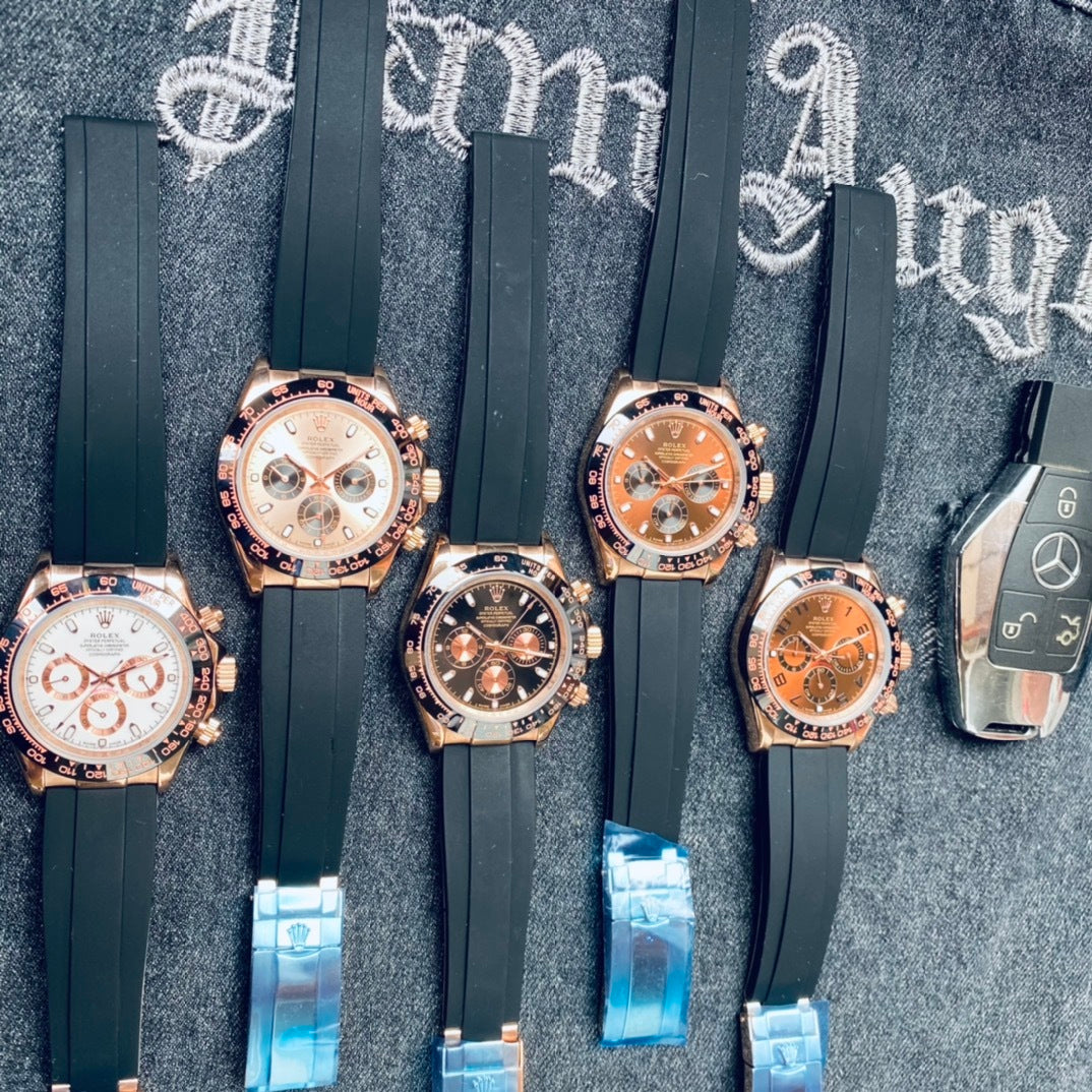 Premium Stainless Steel Mechanical Chronograph Watch 5 Color Options Classic Sport Luxury Style