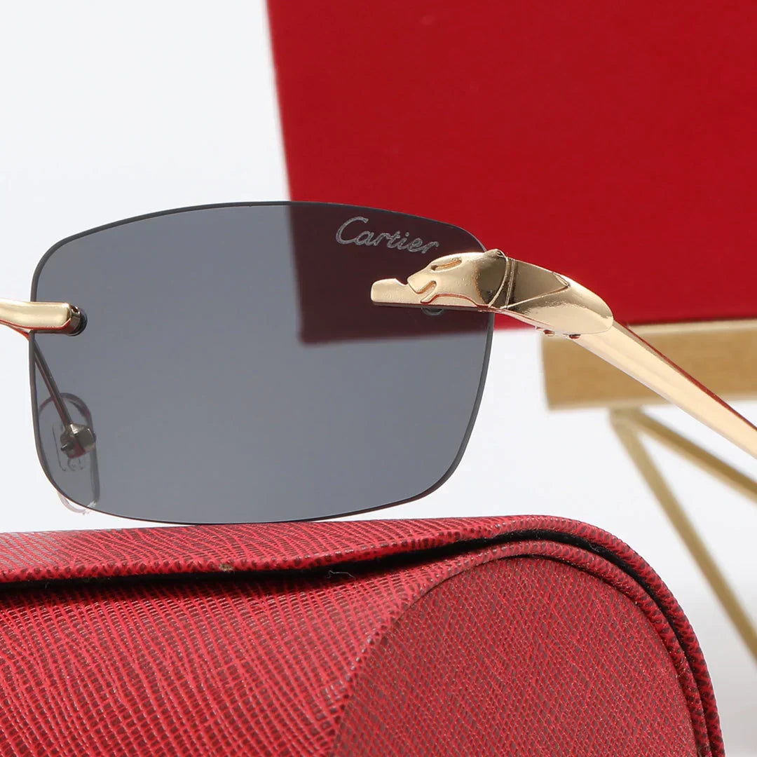 Lunettes de soleil polarisées sans monture léopard, 4 couleurs, style mode
