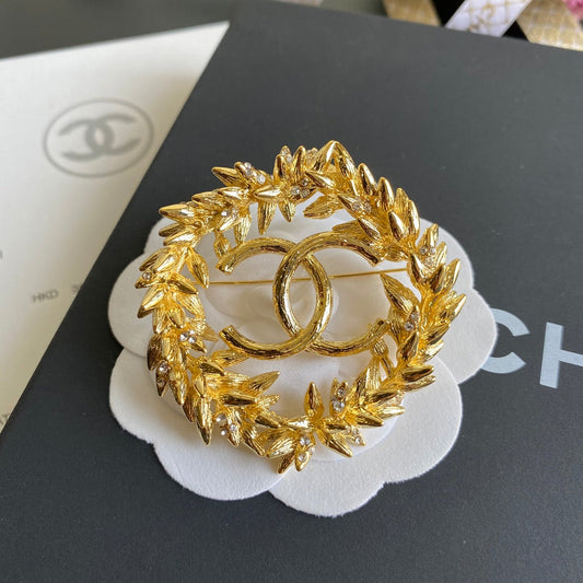 Broche Épi de riz doré