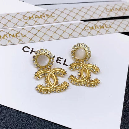 Nuevos pendientes de oro de cristal de lujo