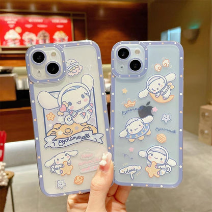 Funda transparente con soporte de dibujos animados