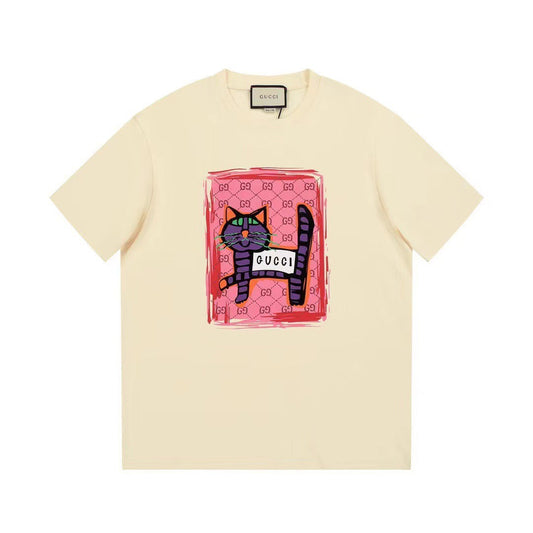 Camiseta con estampado de gato