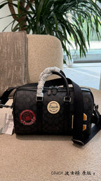 Men’s Small Travel Bag – Sleek Black & Grey Monogram Style