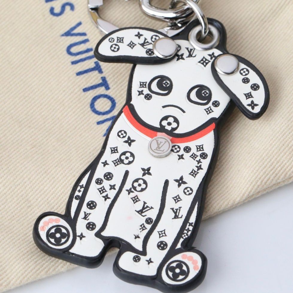Porte-clés créatif chien tacheté blanc