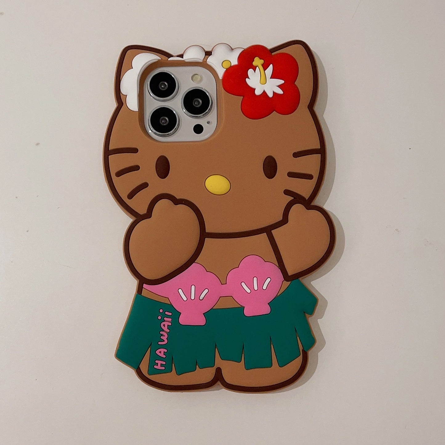 Étui en silicone pour chat mignon d'été