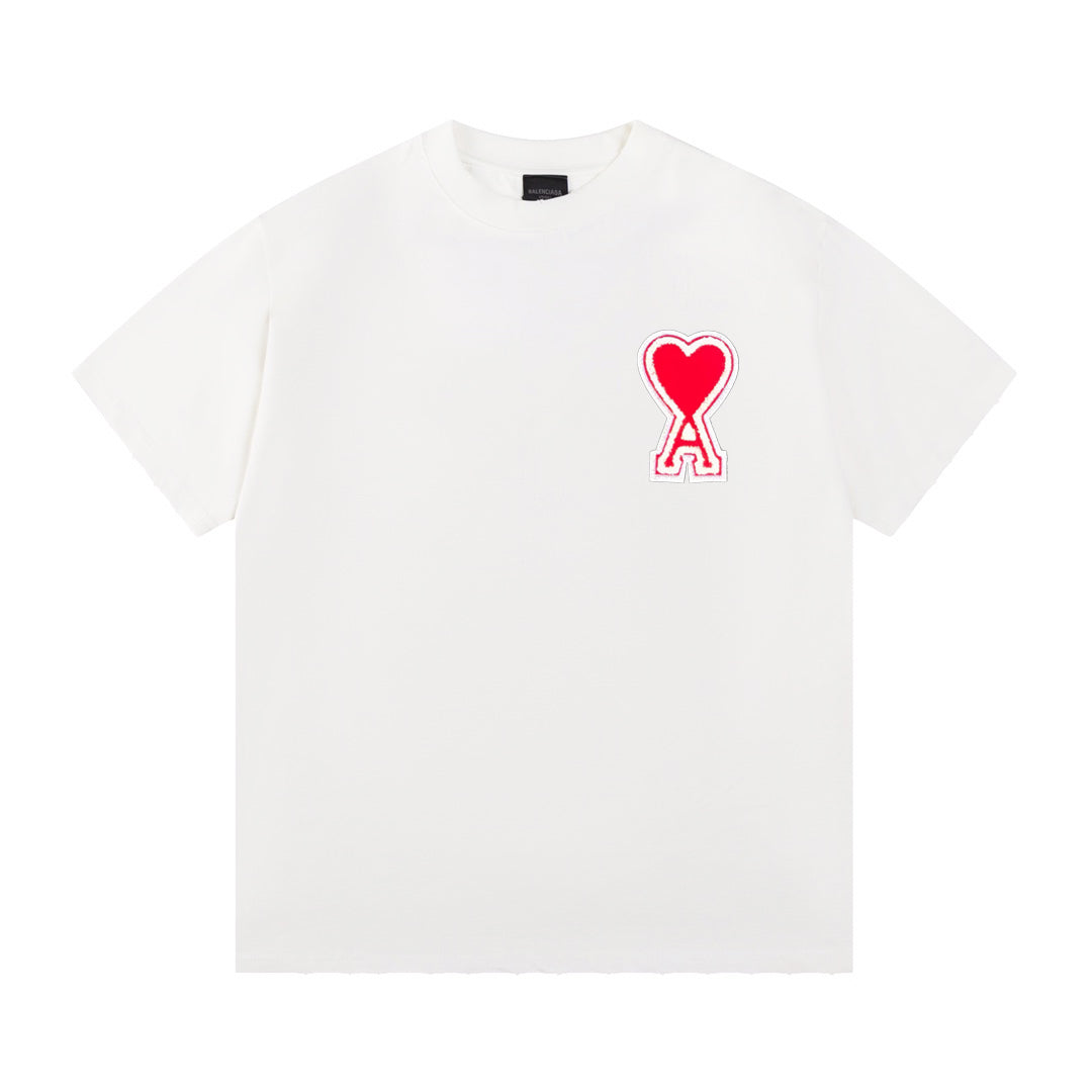 T-shirt uni à manches courtes Love