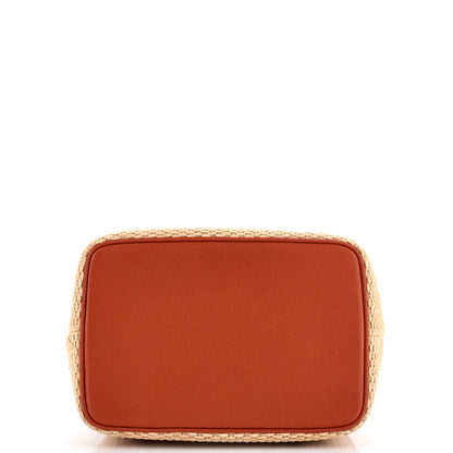 Sac seau en paille gaufrée