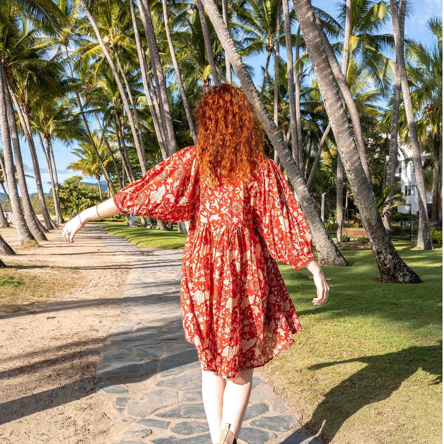 Robe Courte Hawa Rouge Rose Indienne