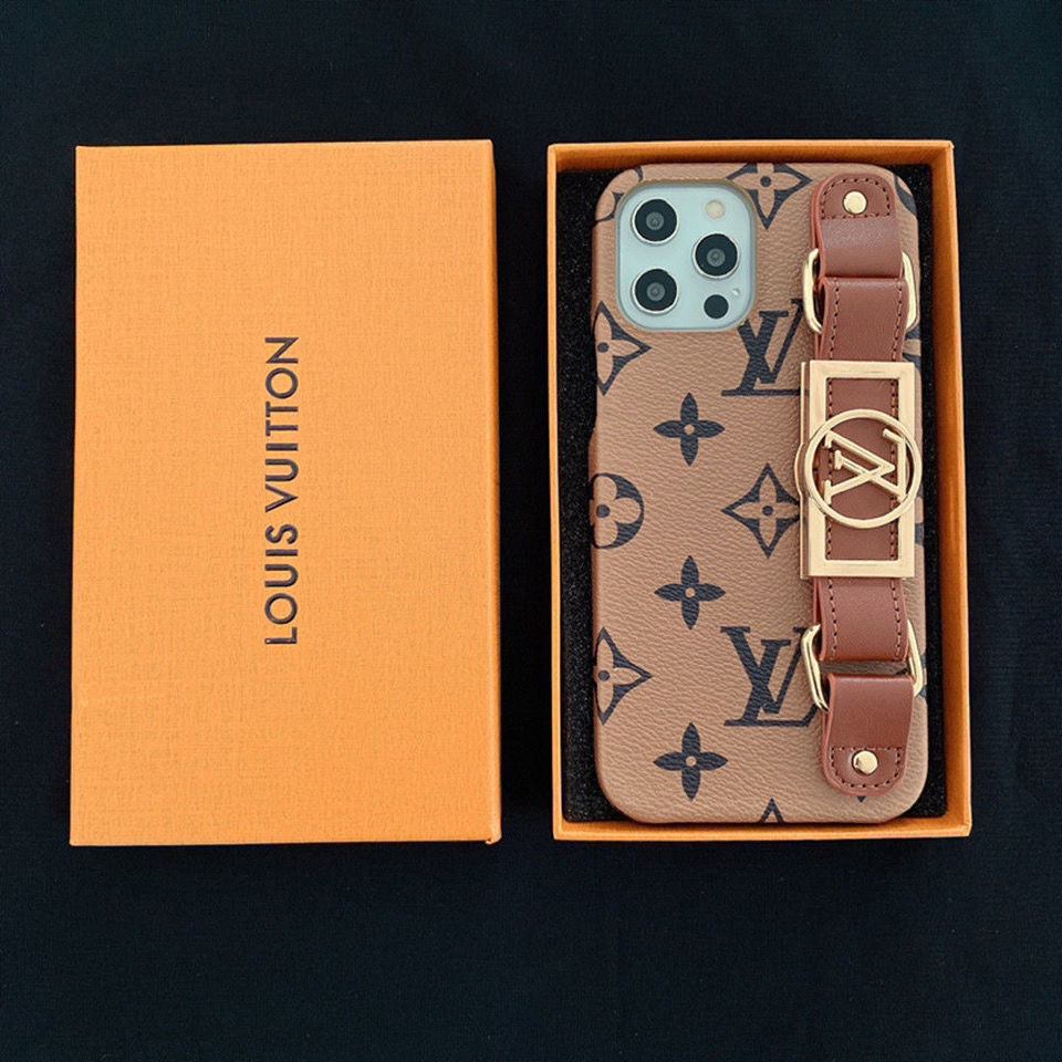 Étui-bracelet en cuir imprimé monogramme