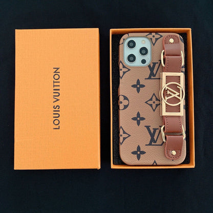 Étui-bracelet en cuir imprimé monogramme