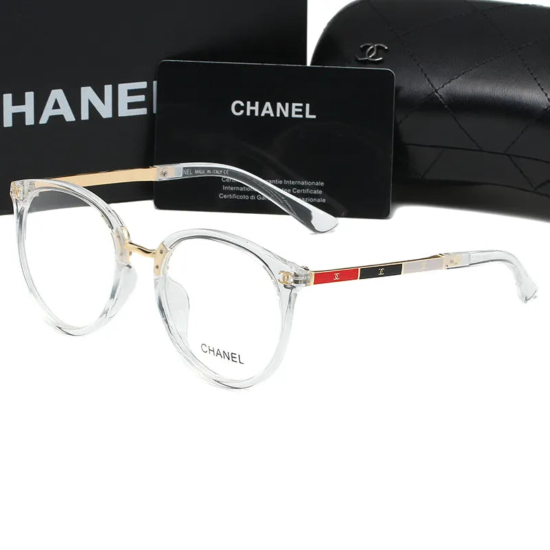 Lunettes à monture métallique ovale à rayures 5 couleurs
