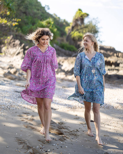 Robe courte Sama à motif marguerites