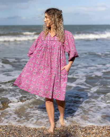 Robe courte Sama à motif marguerites